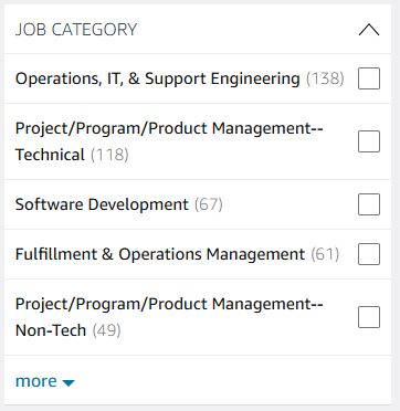 JOB CATEGORY Amazon jobs