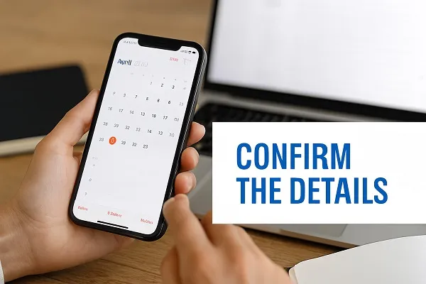 Person checking their calendar app on a smartphone to verify interview details, supported by Tier2Tek Staffing’s interview preparation guidance.
