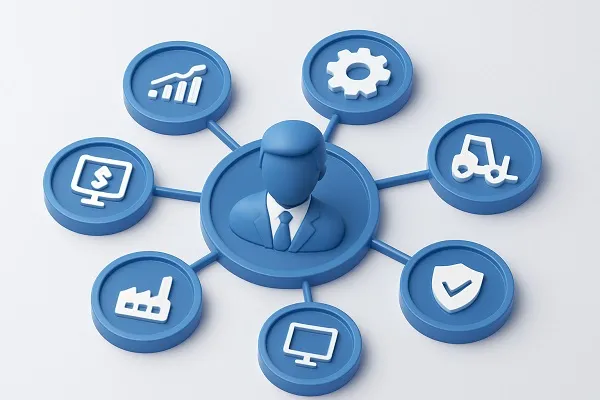 3D network of professional services illustrated by Tier2Tek Staffing.