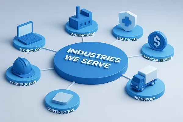 3D modern graphic connecting professional services, designed by Tier2Tek Staffing.