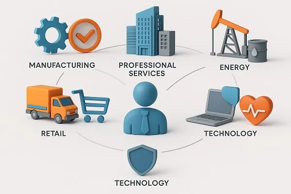 3D professional service network illustration created by Tier2Tek Staffing.