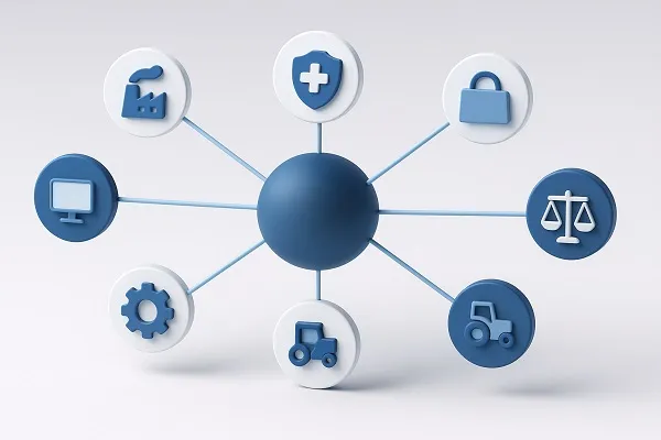 3D network diagram of service connections, created by Tier2Tek Staffing.