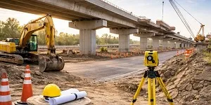 Infrastructure construction site representing engineering and infrastructure staffing services