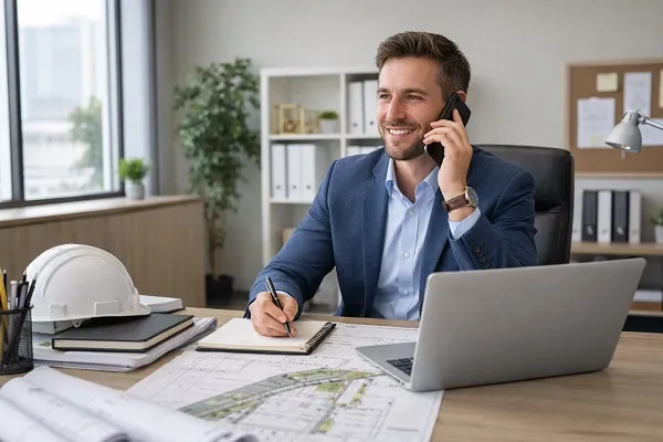 Civil engineer recruiter consulting with an engineering hiring manager for direct hire staffing.