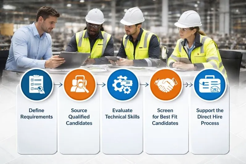Safety engineer recruitment process showing how Tier2Tek sources and delivers direct hire safety engineers.
