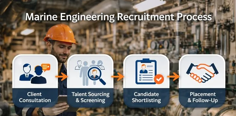 Ship engineer reviewing systems during the ship engineer staffing recruitment process by Tier2Tek Staffing