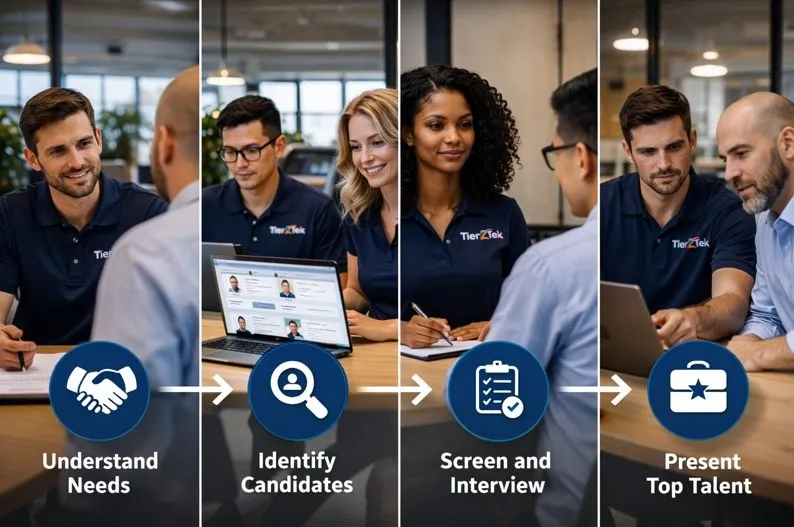 Tier2Tek recruiting process for direct hire data scientist staffing and candidate selection