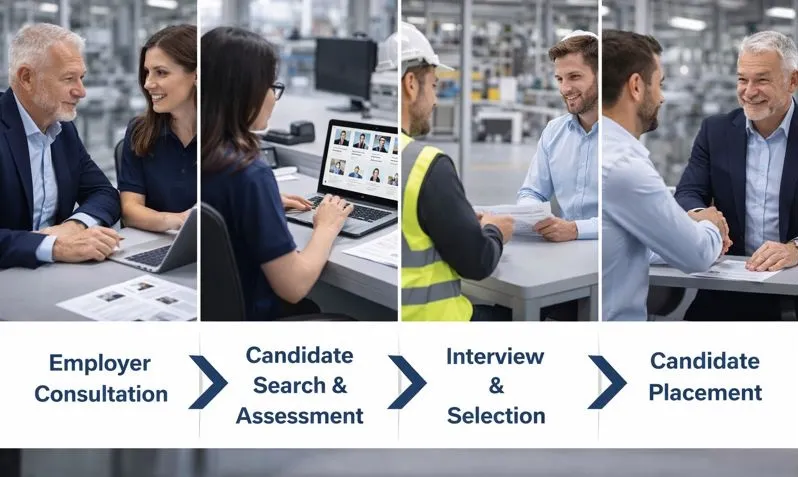 Process Engineer recruitment process from employer consultation to candidate placement