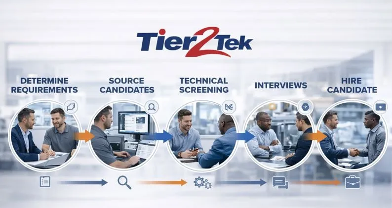Tier2Tek robotics engineer recruitment process from requirements to direct hire placement