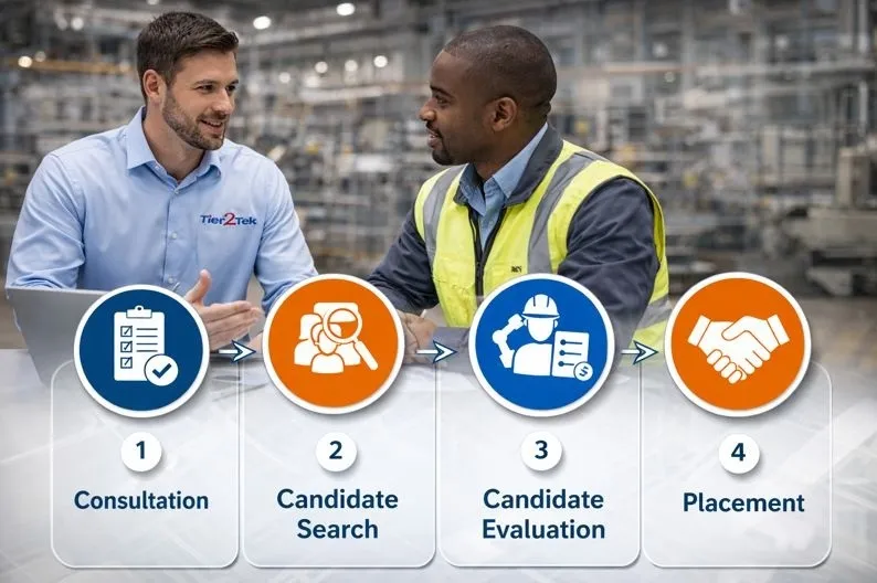 Tier2Tek recruiter guiding the direct hire safety engineer recruitment process with an employer.