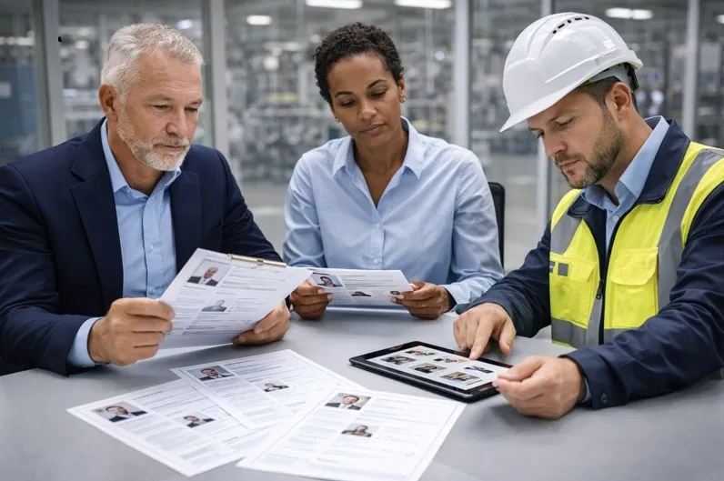 Engineering leadership team reviewing Process Engineer candidates during hiring discussions