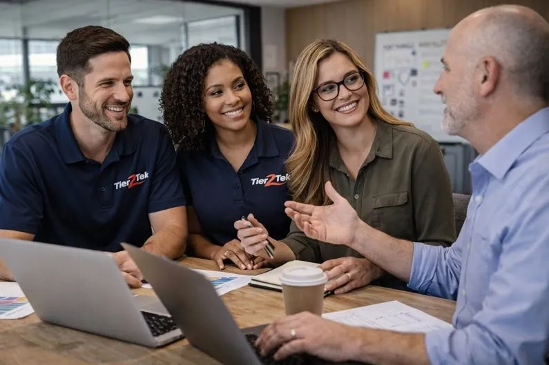 Tier2Tek recruiters working with hiring managers to place full-time copywriters