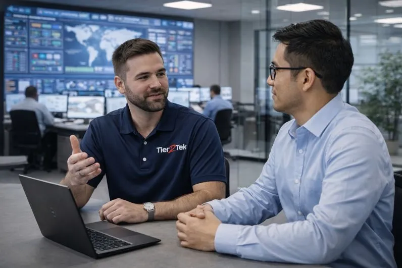 Tier2Tek recruiter collaborating with employer on NOC hiring strategy