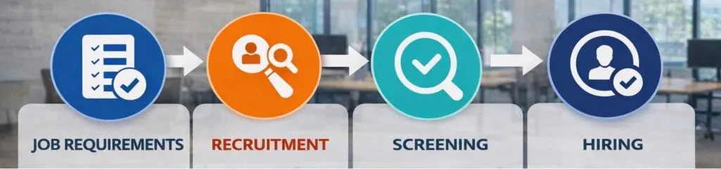Python developer staffing process infographic for direct hire recruitment