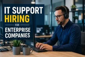 IT support hiring for enterprise companies professional technician at desk Tier2tek Staffing
