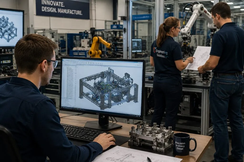 CAD engineers and robotics professionals developing mechanical designs and automation systems for manufacturing projects