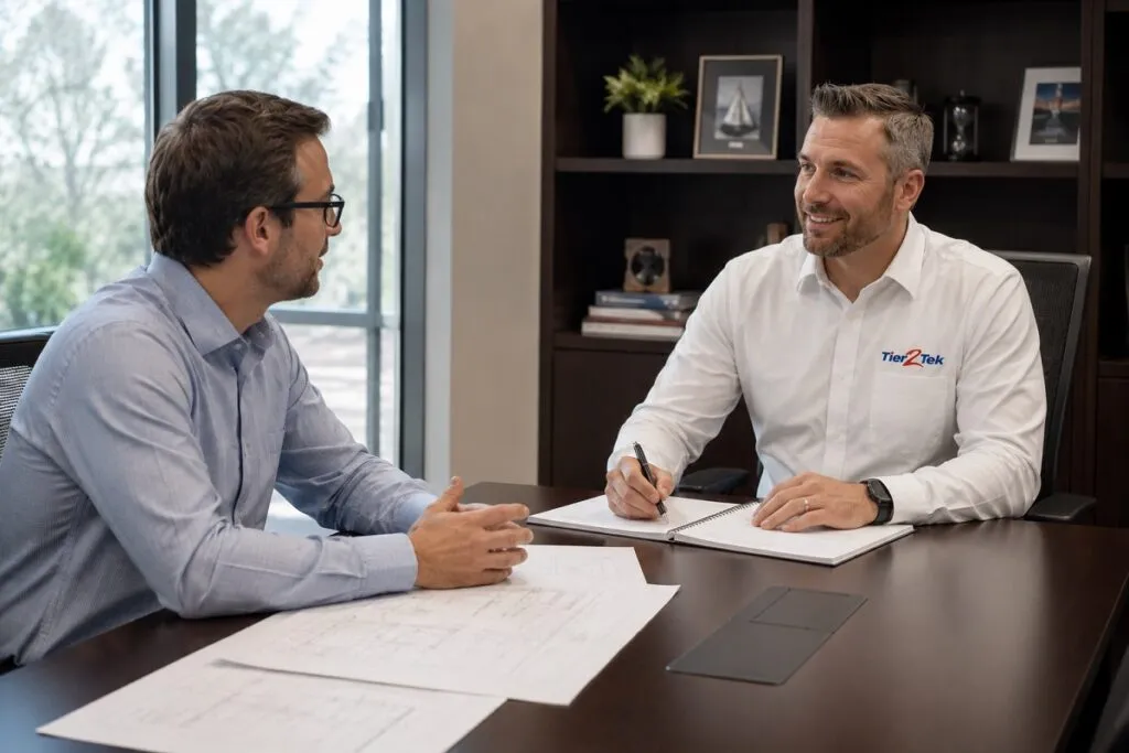 Tier2Tek recruiter interviewing an experienced AutoCAD technician for a direct hire engineering position.