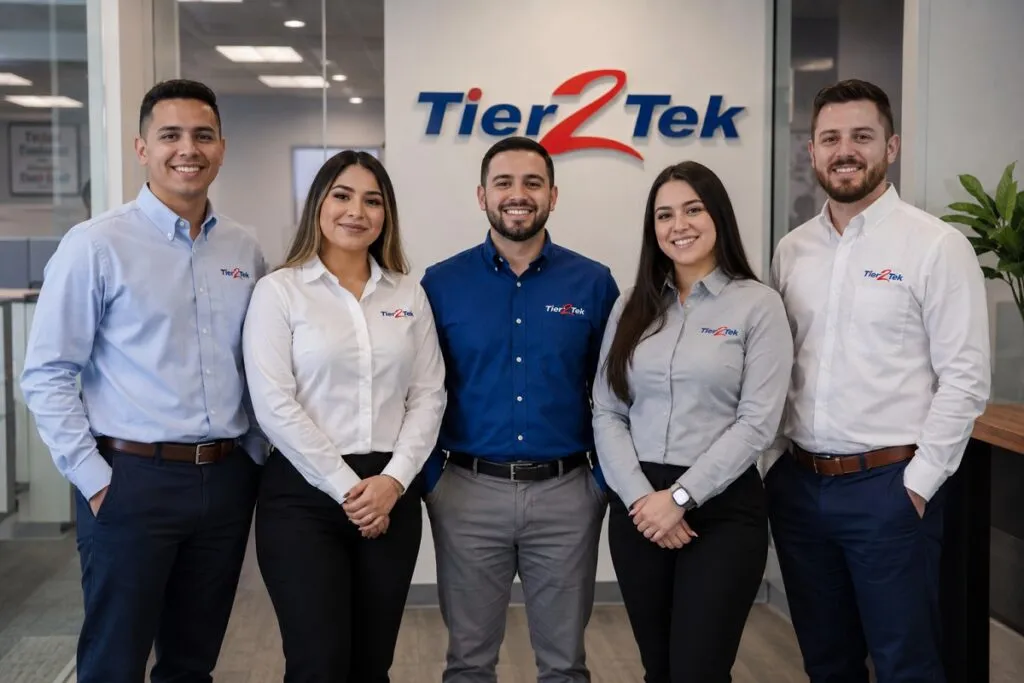 Tier2Tek Staffing recruitment professionals showcasing a collaborative team of experienced recruiters and talent acquisition specialists.