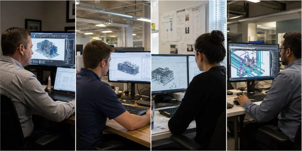 BIM managers, Revit technicians, BIM coordinators, and MEP modelers working on architectural and engineering design models