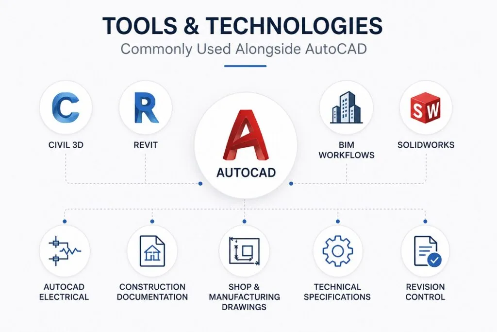 AutoCAD tools and technologies commonly used by CAD professionals and engineering teams
